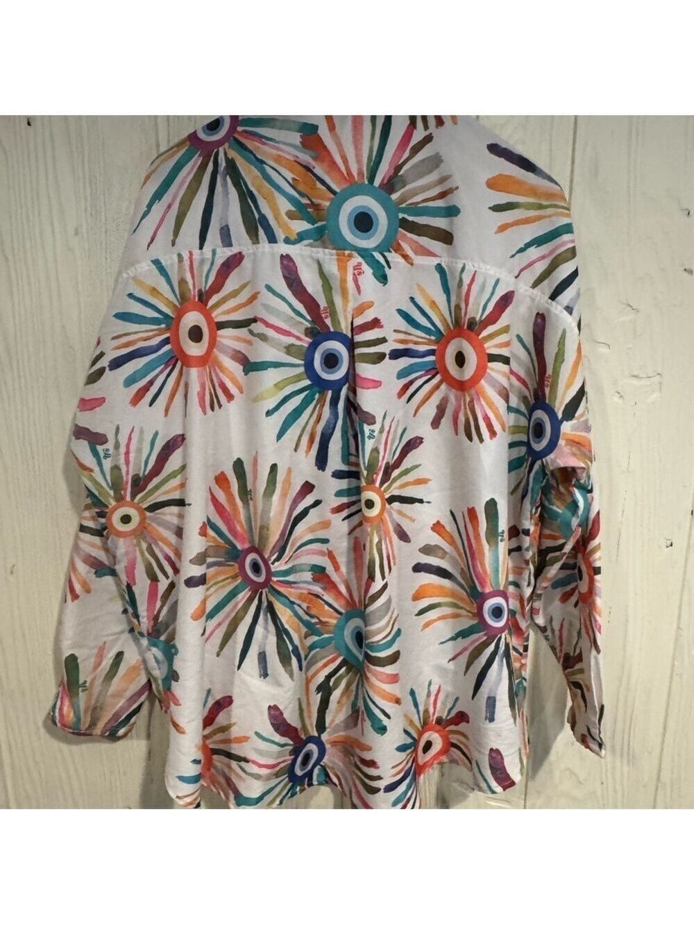 ARS Abstract Collared Button Up Blouse - Picture 5 of 8